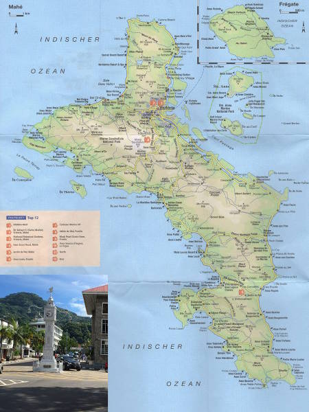 Mahé Map Karte von Mahé