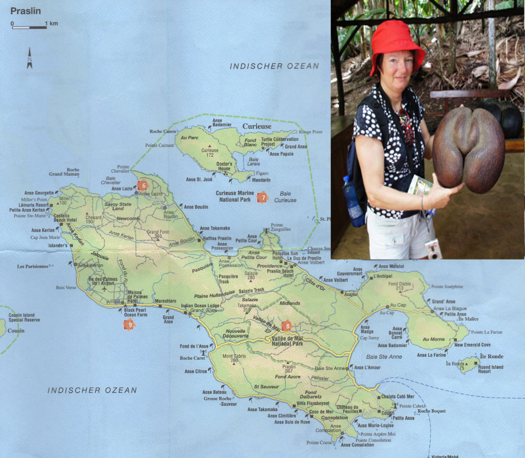 Praslin Map Karte von Praslin